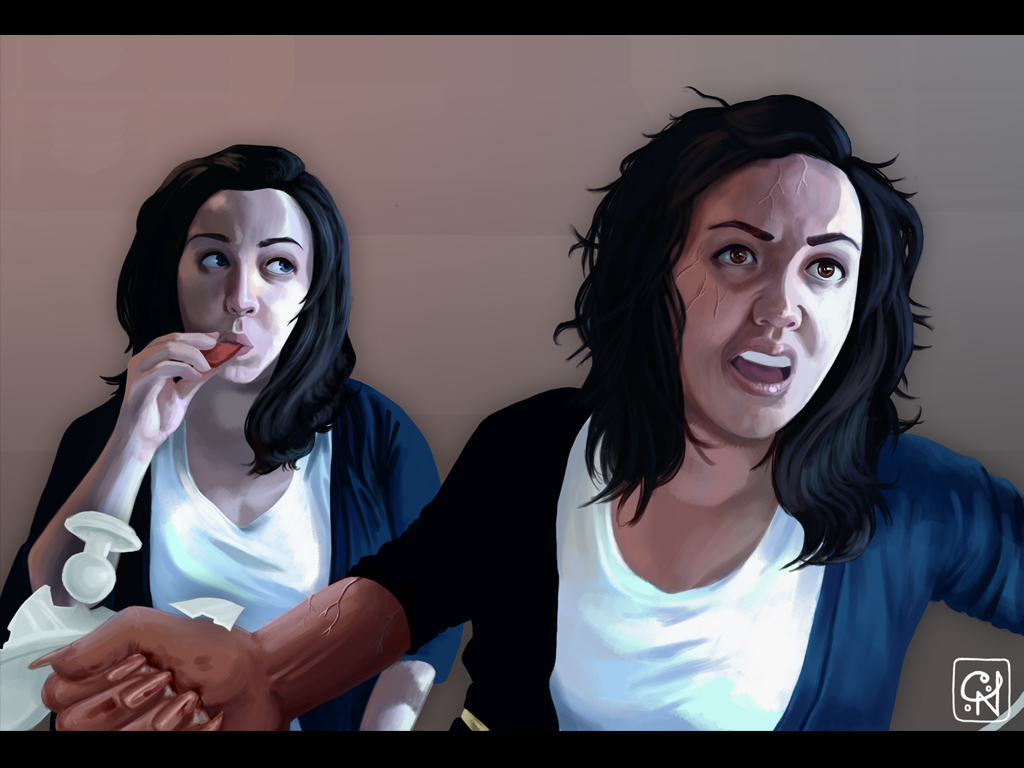 work sample-Jekyll and Hyde, self portrait
