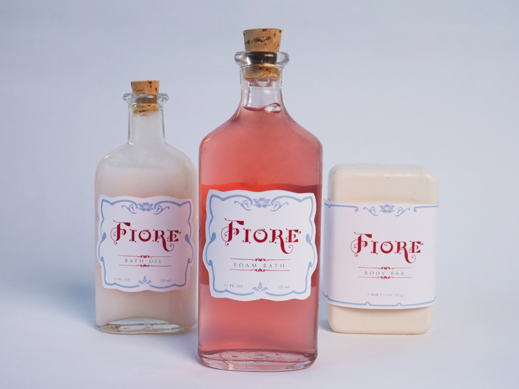 work sample-Fiore Bath Products packaging