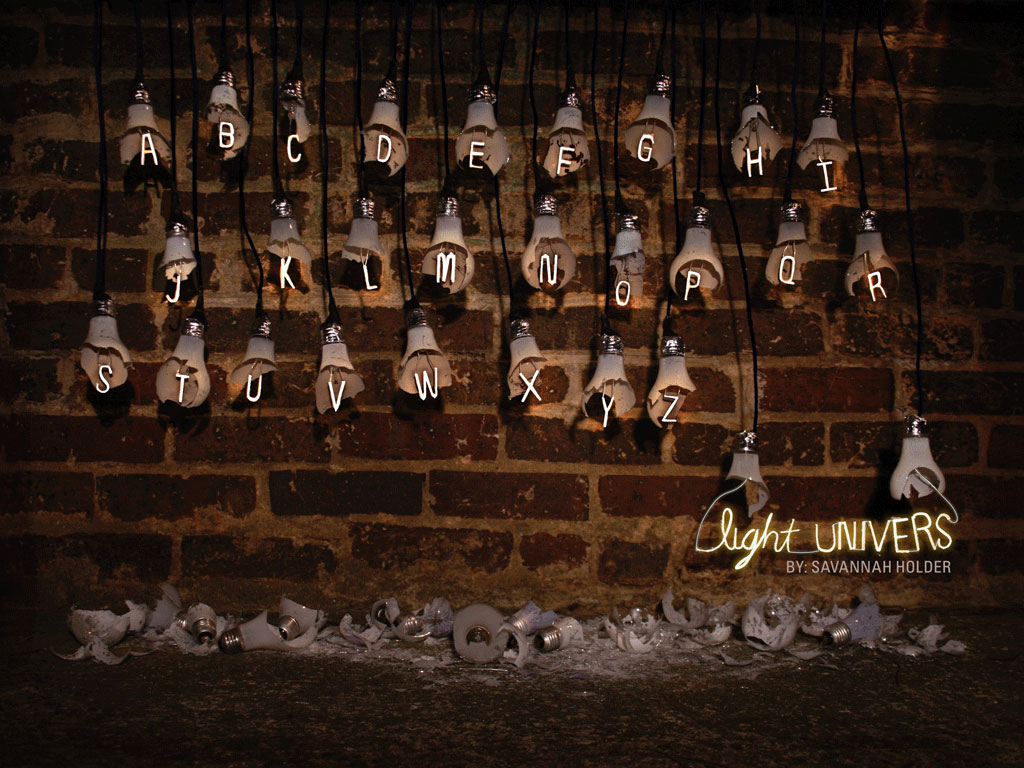 work sample-Light Univers experimental typography